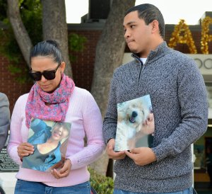 Danah Rojo-Rivas' mother and brother are seen at sheriff's news conference on Dec. 7, 2016. (Credit: LASD)