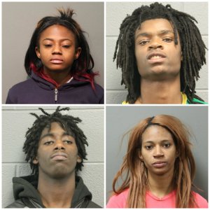 Chicago police released these booking photos Jan. 5, 2017. Top row: Brittany Covington, Tesfaye Cooper; bottom row: Jordan Hill, Tanishia Covington.