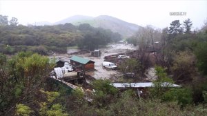 Several people were rescued from a camp site at El Capitan State Beach after flooding on Jan. 20, 2017. (Credit: OnScene.TV)