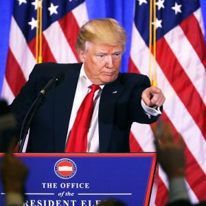 President-elect Donald Trump speaks at a news conference at Trump Tower on Jan. 11, 2017, in New York City. (Credit: Spencer Platt/Getty Images)