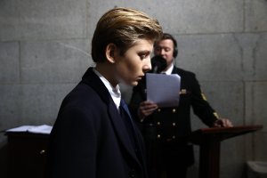 Barron Trump arrives on the West Front of the U.S. Capitol on January 20, 2017 in Washington, DC. In today's inauguration ceremony Donald J. Trump becomes the 45th president of the United States. (Credit: Win McNamee/Getty Images)