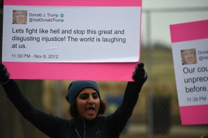 Protesters participate in the Women's March, in Washington, D.C., on Jan. 21, 2017. (Credit Robyn Beck / AFP / Getty Images)