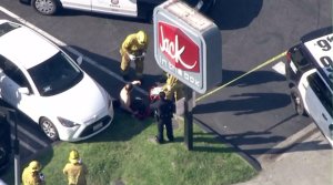 First responders appear at the scene of a reported stabbing in Hollywood on Jan. 31, 2017. (Credit: KTLA)