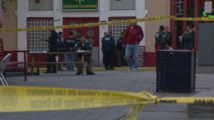 LAPD responds to a double homicide at the Hop Sing Tong Benevolent Association on Jan. 26, 2017. (Credit: KTLA)