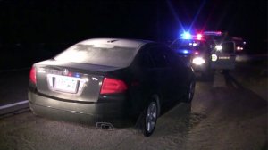A car matching the description of Laura Lynne Stacy's was found in the Antelope Valley on Jan. 24, 2017. (Credit: Ed Frommer)