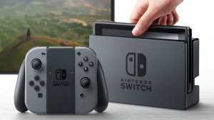 The Nintendo Switch gaming system is shown in a press photo released by the company.