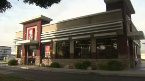 A Paramount KFC location where an alleged attempted kidnapping occurred is shown on Jan. 4, 2017. (Credit: KTLA)