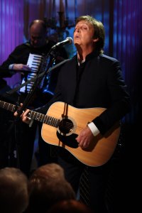 Paul McCartney performs "Michelle" at a concert held in his honor in the White House East Room on Wednesday, June 2, 2010. The president presented the former Beatle with the third Gershwin Prize for Popular Song. The event at the White House was part of a two-day series of events marking the award issued by the Library of Congress. (Credit: POOL)