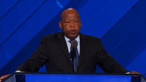 Georgia Democratic Representative John Lewis speaks at the Democratic National Convention in Philadelphia, Pennsylvania on Tuesday, July 26, 2016. (Credit: CNN)