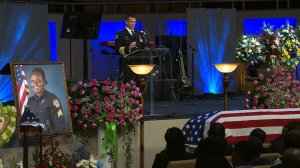 Thousands gathered at the First Baptist Orlando church Saturday, Jan. 14, 2017 to pay their final respects to fallen Orlando police Master Sgt. Debra Clayton, gunned down by a wanted fugitive. (Credit: CNN)