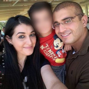 Noor Salman, left, and Omar Mateen, right, are seen in a photo from Facebook and distributed by CNN. 