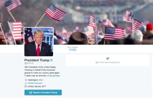 The @POTUS account was transferred to Donald Trump immediately after the inauguration Jan. 20, 2017. For a time, the page featured a photo from President Obama's inauguration.