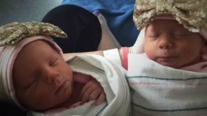 Morgan Williams delivered a healthy set of twin girls, pictured in this family photo. 