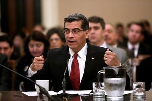 Attorney Gen. Xavier Becerra speaks at his confirmation hearing in Sacramento in January 2017. (Credit: Gary Coronado / Los Angeles Times)