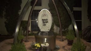 A church in West Covina, seen on Feb. 27, 2017, was vandalized days earlier. (Credit: KTLA) 