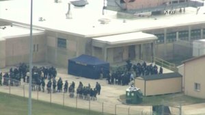 A hostage situation was unfolding at a Delaware prison on Feb. 1, 2017. (Credit: WYW)