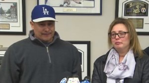 Sergio Rodriguez and Paola Mascorro, parents of Elias Rodriguez, speak during a news conference on Feb. 21, 2017. (Credit: KTLA) 