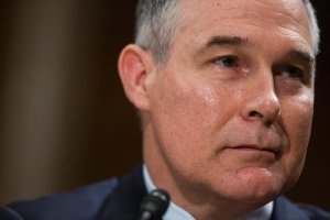 Oklahoma Attorney General and President-elect Donald Trump's nominee to head the Environmental Protection Agency, Scott Pruitt testifies during a Senate Environment and Public Works Committee confirmation hearing on Capitol Hill Jan. 18, 2017. (Credit: ZACH GIBSON/AFP/Getty Images)