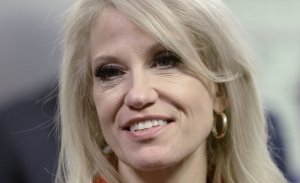 President Trump's counselor Kellyanne Conway looks on in the Hall of Heroes at the Department of Defense on January 27, 2017 in Arlington, Virginia. (Credit: Olivier Douliery-Pool/Getty Images)