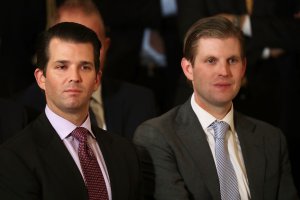 Donald Trump Jr., left, and Eric Trump, sons of U.S. President Donald Trump, attend the ceremony to nominate Judge Neil Gorsuch to the Supreme Court in the East Room of the White House Jan. 31, 2017, in Washington, D.C. (Credit: Chip Somodevilla/Getty Images)