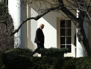 U.S. President Donald Trump walks to the Oval Office after arriving back at the White House, on Feb. 24, 2017 in Washington, DC.(Credit: Mark Wilson/Getty Images)