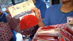 Volunteers from around the Portland metro area delivered some hats for newborns at St. Vincent Medical Center all in honor of American Heart Month. (Credit: KPTV via CNN)