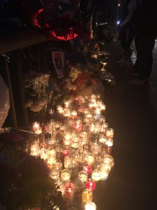 Candles were lit in honor of Elias Rodriguez on Feb. 27, 2017. (Credit: Elizabeth Espinosa)