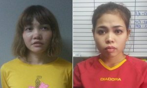 Doan Thi Huong of Vietnam, left, and Siti Aishah of Indonesia are shown in booking photos released by authorities. (Credit: CNN)