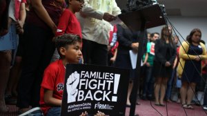 Jimmy Medina-Ortiz, 9, attends a Coalition for Humane Immigrant Rights of Los Angeles news conference on the Deferred Action for Childhood Arrivals program. (Credit: Rick Loomis / Los Angeles Times)