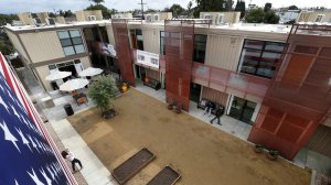 A view of the courtyard at the dedication of the 16-unit Potter's Lane development. (Credit: Allen J. Schaben / Los Angeles Times) 