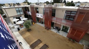 A view of the courtyard at the dedication of the 16-unit Potter's Lane development. (Credit: Allen J. Schaben / Los Angeles Times)