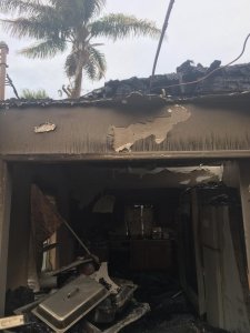 The charred remains of the Islamic Center of Fort Pierce are shown in a Facebook photo. 