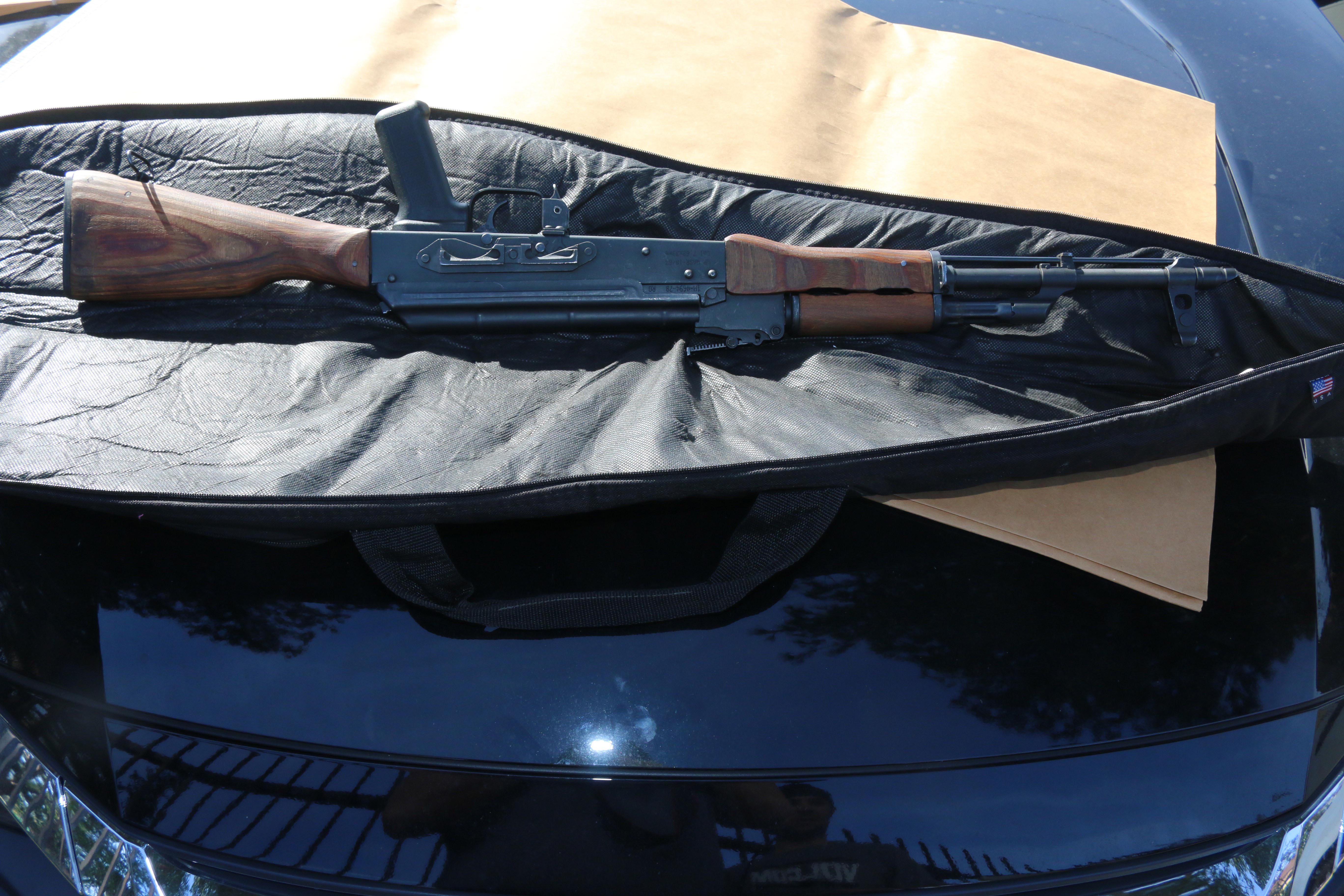 A rifle used in a double shooting near an Anaheim high school is seen in a photo released by police on Feb. 2, 2017.