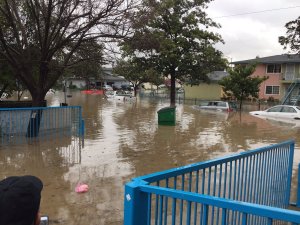 Heavy storms have caused very high flows in Coyote Creek which runs through San Jose, CA, according to City Manager David Vossbrink. (Credit: San Jose Fire Department)