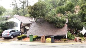 A home destroyed after a landslide in San Rafael on Feb. 7, 2017 is seen in an image provided by CNN.