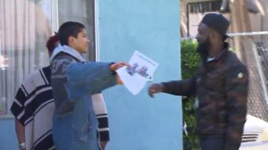 After missing for several days, Jaylan Milek Lewis was reunited with relatives on Feb. 22, 2017. (Credit: KTLA)