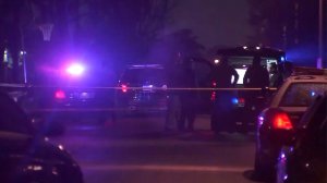 Sheriff's homicide detectives were investigating the fatal stabbing of a woman in Valinda on Feb. 6, 2017. (Credit: KTLA)