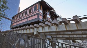 The Angels Flight funicular in downtown Los Angeles, shown in an undated photo, has been shut down since 2013. (Credit: Brian van der Brug / Los Angeles T