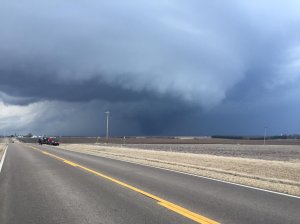 Twenty-two tornadoes ripped through the Midwest on Tuesday, Feb. 27, 2017. Pictured is an image of severe weather rolling through Illinois. (Credit: Nick Laws)