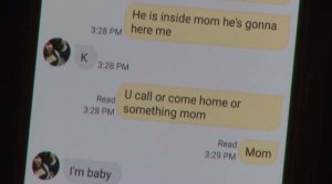 A 14-year-old girl texted her mom on Feb. 28, 2017 during a home invasion in Montclair. (Credit: KTLA)
