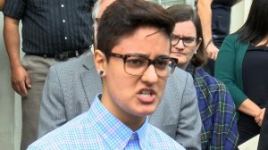 Daniela Vargas speaks at a news conference on March 1, 2017. (Credit: WJTV via CNN)