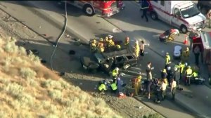 An image of the crash from Sky 5 cam footage. (Credit: KTLA)