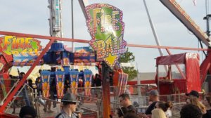 The "Fireball," which can be seen in this image, is the ride that malfunctioned and left one person dead and six injured on Wednesday. (Credit: Justin Eckard via Twitter)