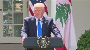 President Donald Trump speaks at a news conference on July 25, 2017. (Credit: KTLA)