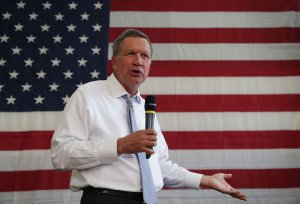 Ohio Governor John Kasich speaks during a campaign event April 25, 2016. in Rockville, Maryland. (Credit: Alex Wong/Getty Images)