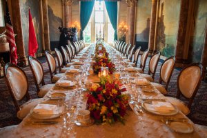 A set table at the Mar-a-Lago estate in West Palm Beach, Florida, on April 6, 2017. (Credit: Jim Watson/AFP/Getty Images)