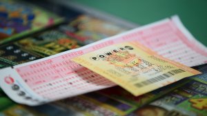 A Powerball ticket sits on the counter at Kavanagh Liquors on Jan. 13, 2016 in San Lorenzo, Calif. (Credit: Justin Sullivan/Getty Images)