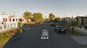 The 1000 block of East 84th Place is shown in a Street View image from Google Maps.