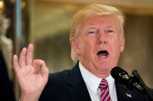 President Donald Trump speaks in New York City on Aug. 15, 2017. (Credit: Drew Angerer/Getty Images)