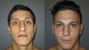 Brandon Vielkind (left) and Paul Vielkind are seen in photos released by the Irvine Police Department on Aug. 31, 2017.